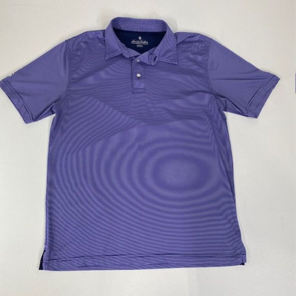 Brooks Brothers Performance Series Striped Golf Polo Shirt Moisture Wicking M‎